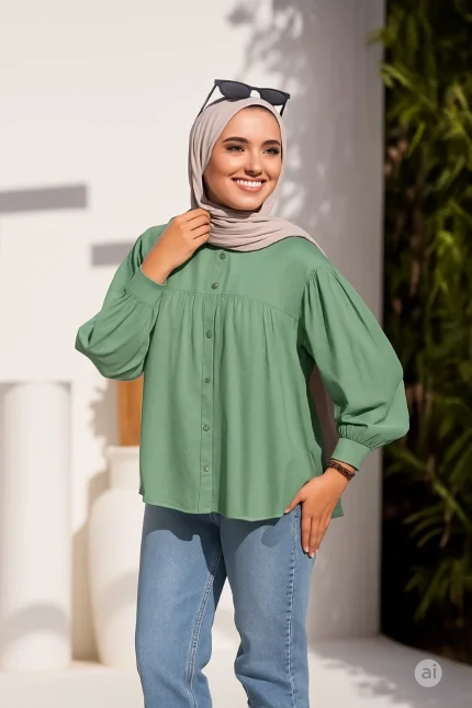 blouse hijab mint