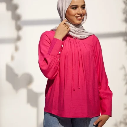 blouse hijab hot pink