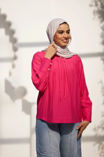blouse hijab hot pink