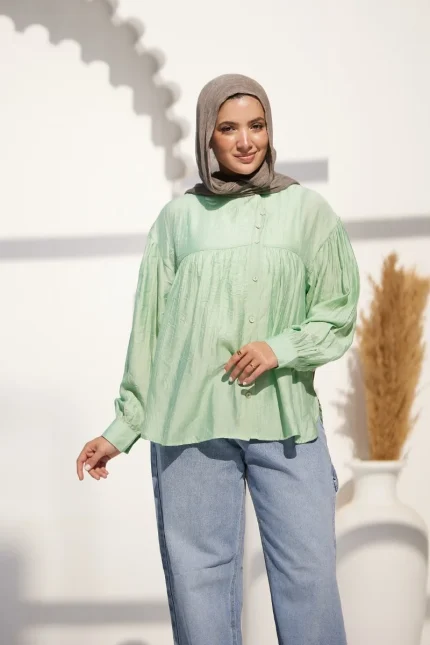 blouse hijab mint style