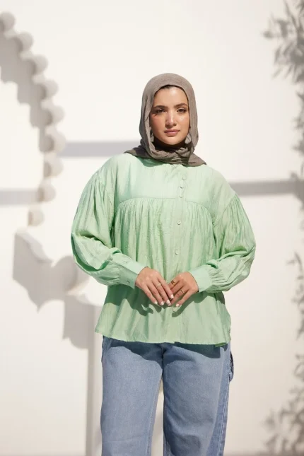 blouse mint hijab