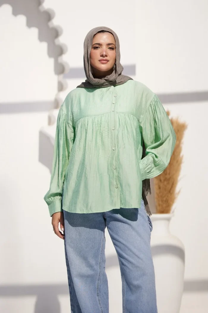 blouse mint women wear hijab