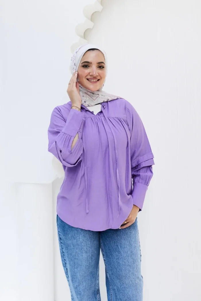 blouse lavandar hijab