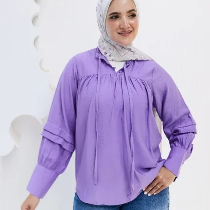 blouse lavandar hijab