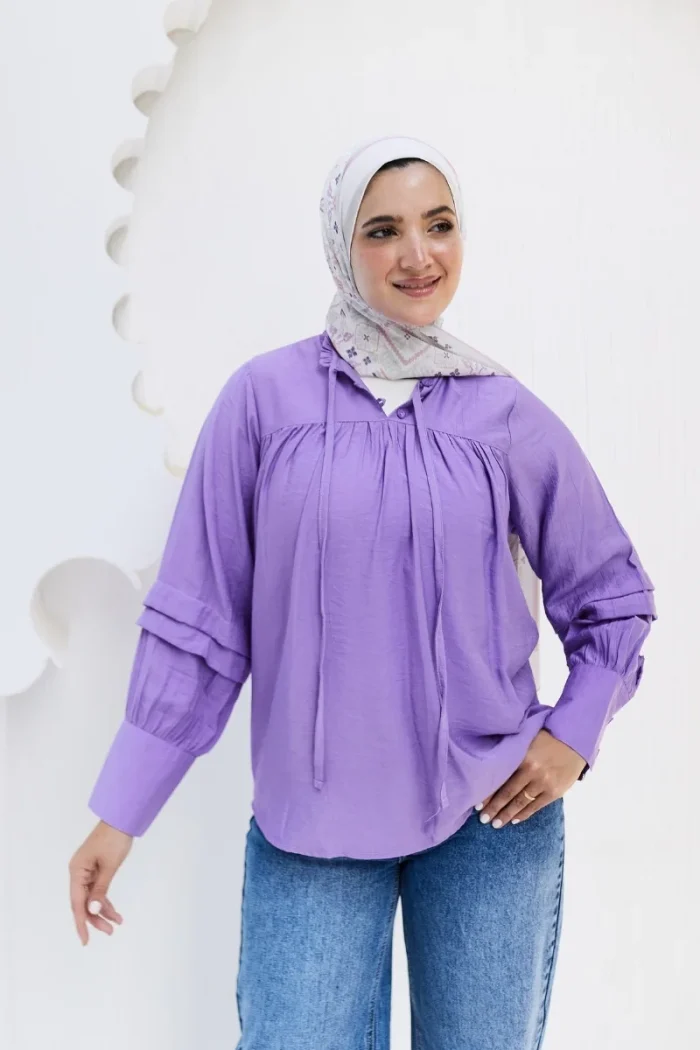 blouse lavandar hijab