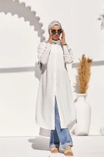 long shirt dress white