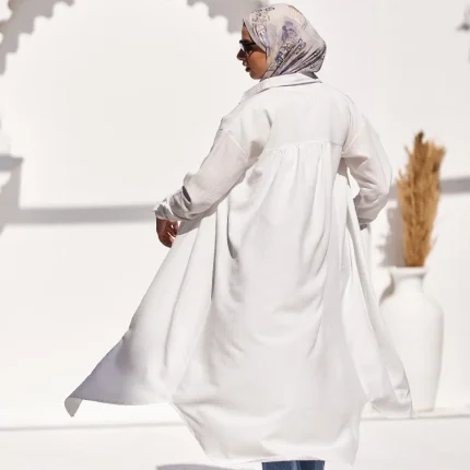 long shirt dress white