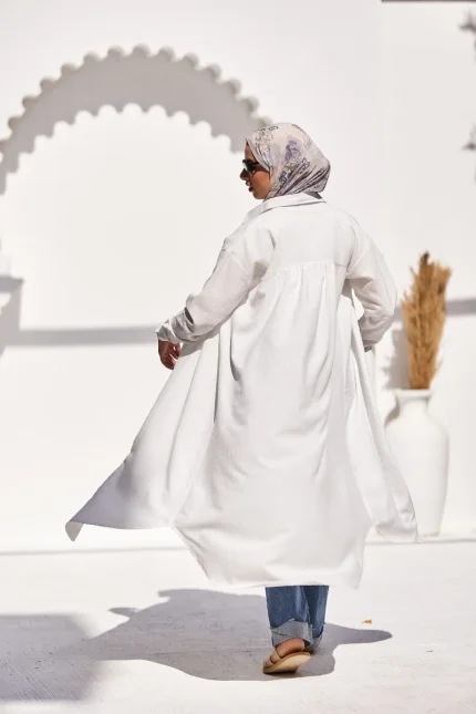 long shirt dress white