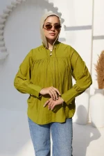 blouse linen pistachio