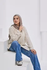 قميص كتان مقلم شي ان