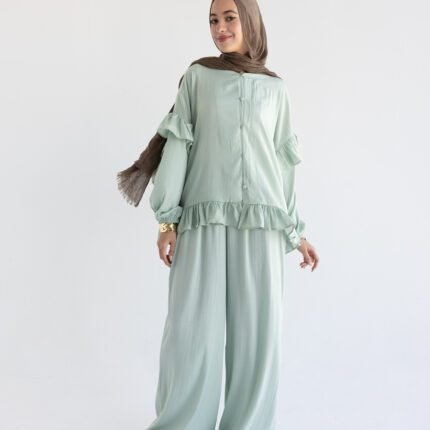 Stylish girly co-ord set in pastel colors for summer fashion"