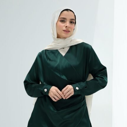 Elegant Royal Green Stain-Occasion Blouse