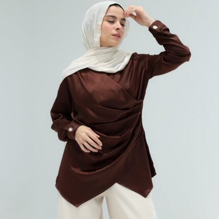 Cheerful Glow Brown stain blouse for Occasions