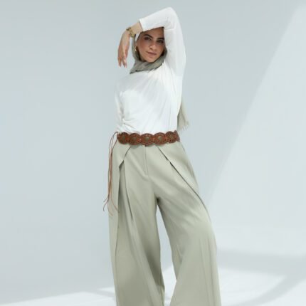 Light pistachio Statement Draped Balloon Pants